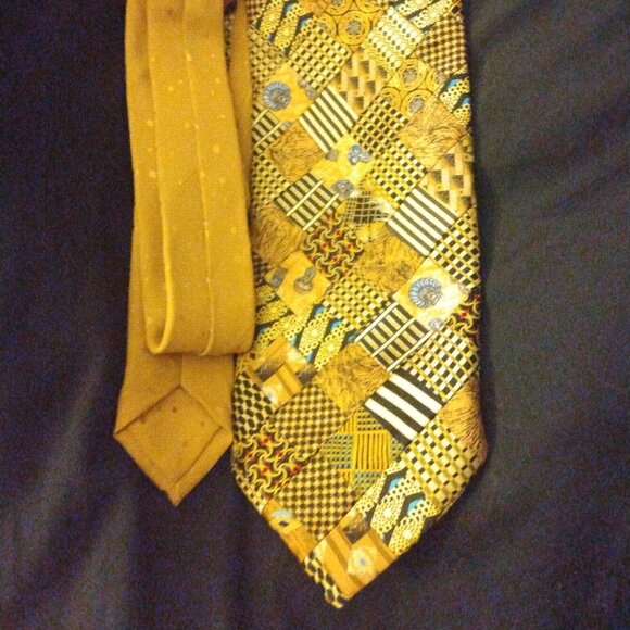 ❤️BRIONI ITALY Patchwork 100% Silk Yellow Luxurious Tie 61x4 - Picture 2 of 11